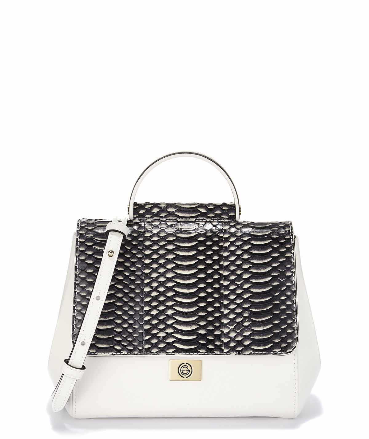 kooba Jonnie Gray Leather Snakeskin Bag – FABULUX