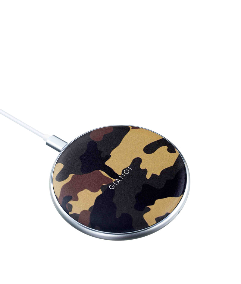 Wireless Charger Printed Camouflage Leather