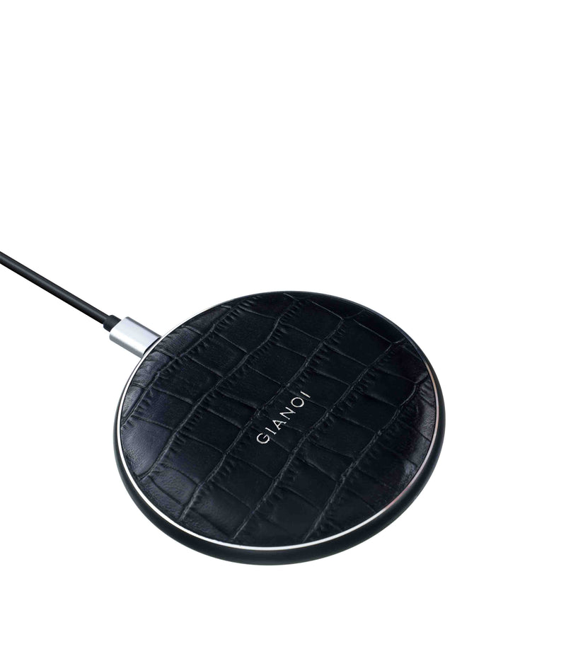 Wireless Charger Embossed Croc Leather